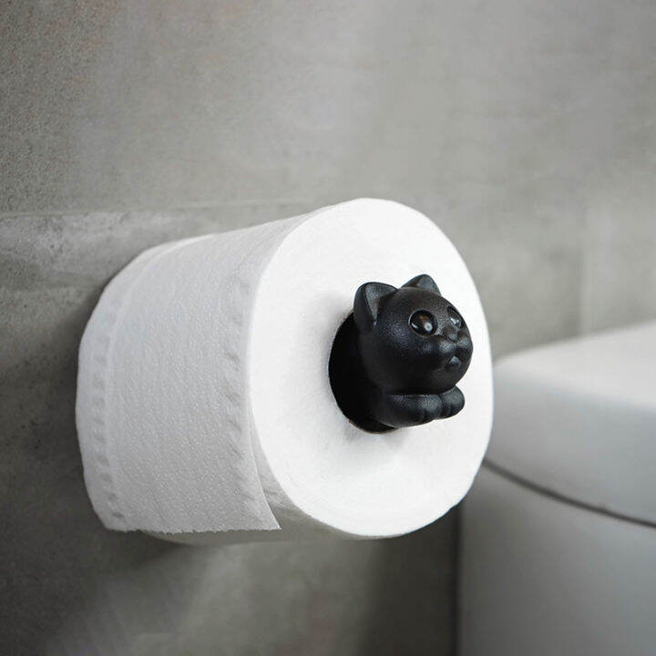 qualy-roll-meo-toilet-paper-holder-ที่แขวนกระดาษทิชชู่-กระดาษชำระ-รุ่นน้องแมวเหมียว-พร้อมตัวดูดสูญญากาศ-ไม่ต้องเจาะผนัง