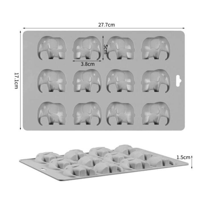 ae-แม่พิมพ์-ซิลิโคน-รูปช้าง-12-ช่อง-แผ่นใหญ่-คละสี