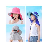 Childrens Outdoor Hat Beach Protection Men and Big Brim Shawl Neck