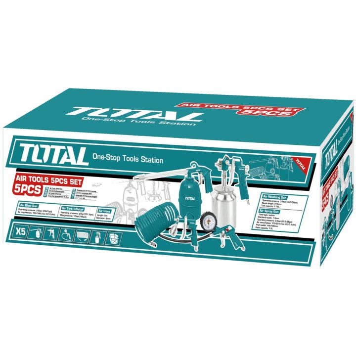 total-ชุดอุปกรณ์งานลม-5-ชิ้นชุด-รุ่น-tatk051-3-5-pcs-air-tools-set-ชุดปืนลม-กาพ่นสี-หัวเติมลม-เหมาะสำหรับงานลม-ใช้ร่วมกับปั๊มลม