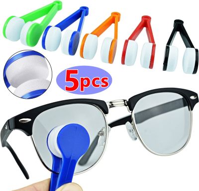 5pcs Multifunctional Glasses Cleaning Rub Eyeglass Sunglasses Spectacles Microfiber Cleaner Brushes Wiping Tools