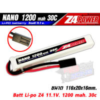 แบตเตอรี่ แบตลิโพ Z4Power 11.1V 1200 mAh 30C Li-po ปลั๊กทามิย่า สำหรับใส่แกนพานท้าย