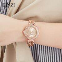 （A Decent035）BIZNIWomen LuxuryGold Silver2022Rhinestone Beetfeminino Clock