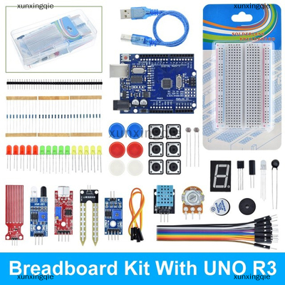 xunxingqie Uno R3 DIY Basic Starter Kit สำหรับ Arduino SENSOR Learning Kit Breadboard Kit พร้อมกล่อง