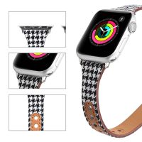 ┅✠ FOHUAS Plaid Leather Strap for Apple Watch 44mm 40mm 42mm 38mm Bands Bracelet iWatch Series 6 SE 5 4 3 2 1 Women Wristband Rep