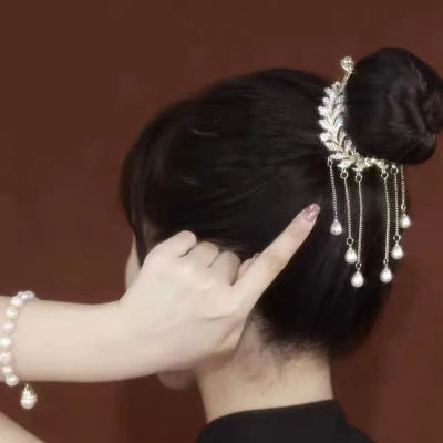 Tassel Ponytail Holder Women Light Luxury Wheat Ears Hair Accessories Coiled Hair Hairpins Clip Crab Hair Claws
