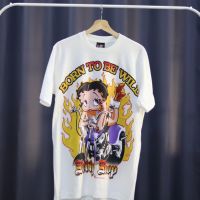 เสื้อยืดการ์ตูน เบ็ตตี้ บู๊พ (Betty Boop) สไตล์วินเทจ ผ้าฝอก (M/L/XL)