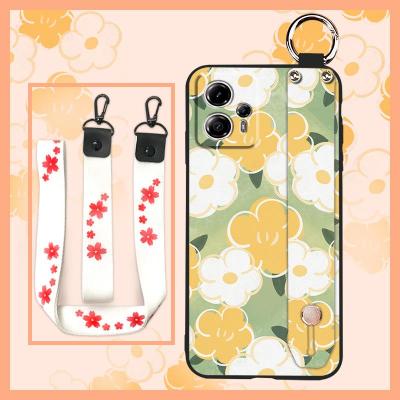 Soft sunflower Phone Case For MOTO G13/G23 Wrist Strap Phone Holder Shockproof Anti-knock painting flowers Anti-dust