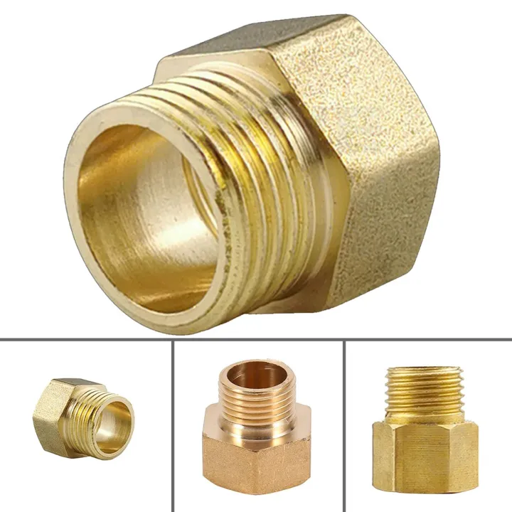 Brass Gas Pipe Adapter 3/8'' Female To 1/4 ''Male Threaded Hex Bushing
