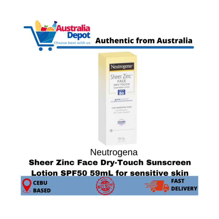 Neutrogena Sheer Zinc Face DryTouch Sunscreen Lotion SPF50 59mL for