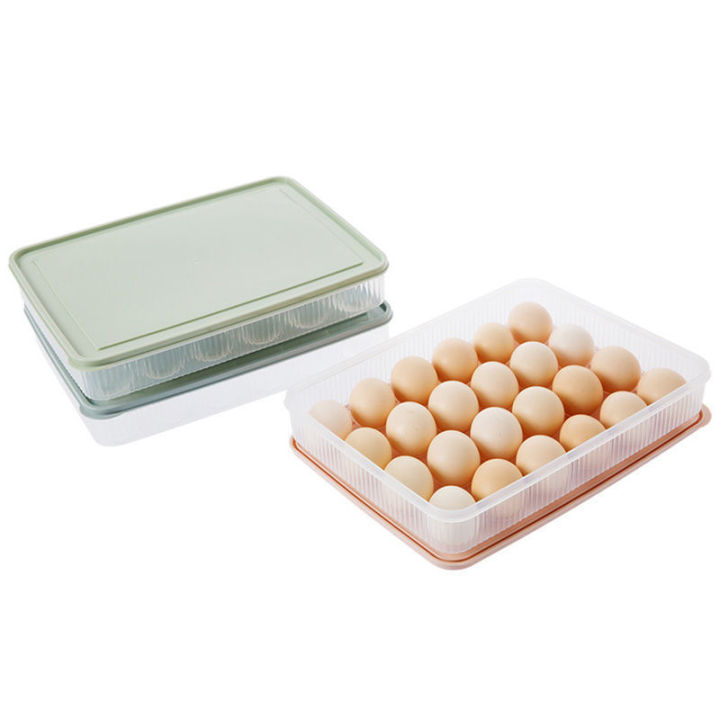 24-grid-egg-box-refrigerator-egg-holder-egg-storage-container-sealed-egg-tray-dustproof-egg-organizer-24-grid-egg-box-protective-egg-keeper-portable-egg-carrier-egg-carton-with-lid-stackable-egg-bin-c