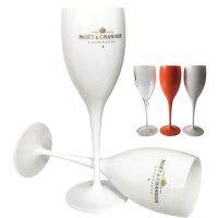 2 Cups Champagne Flutes Glasses Plastic Wine Glasses Dishwasher-Safe White Moet Acrylic Champagne Glass Transparent Wine Glass