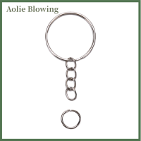 Aolie 100pcs 50pcs พวงกุญแจพร้อมห่วงโซ่และ50pcs Open JUMP Rings DIY Key CHAIN