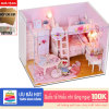 Hcmmô hình nhà gỗ diy- nhà búp bê pink girl tặng mica diydollhouse - ảnh sản phẩm 1