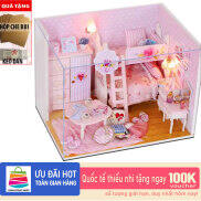 HCMMô hình nhà gỗ DIY- Nhà búp bê PINK GIRL Tặng mica DiyDollHouse