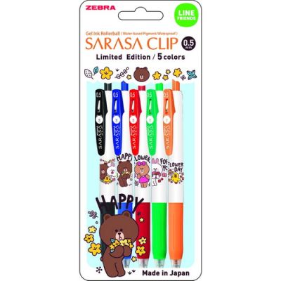 Zebra ซีบร้า SARASA CLIP LINE FRIENDS เวอร์ชั่น 2 ปากกาเจล