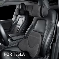 For Tesla Model Y/Model 3 2018-2022 2023 neck pillow suede Headrest lumbar support bustle Seat protection car accessories Seat Cushions