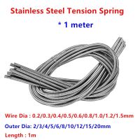 1pcs/lot wire dia 0.2/0.3/0.4/0.5/0.6/0.8mm Stainless Steel 1m Tension Spring Extension Spring Out Dia 2mm/3mm/4mm/5/6/8/10mm