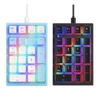 ✆☌✟ Number Pad RGB Backlit Mini USB Wired 21-Key Financial Accounting Numeric Keypad Keyboard Extensions for Data Entry