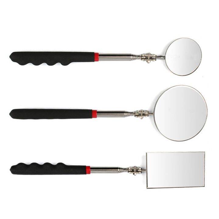 360-retractable-telescopic-inspection-detection-lens-round-mirror-silver-pocket-clip-new-car-tools-extend-7-1-4-quot-to-30-quot-diy-tool