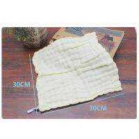 、‘】【= 5Pcs 30*30CM 6 Layers Of Cotton Gauze Baby  Towel Fold Belt Hook Towel Newborn Washing Feeding Towel Sloer MJ02