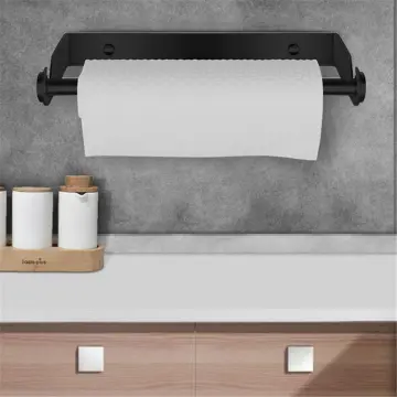 Paper Towel Holder Under Cabinet Wall Mount Stainless Steel Tissue Roll  Heavy Duty Hanger Adhesive or Drilling Rack Durable Toilet for Kitchen