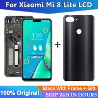 จอ6.26นิ้วของแท้พร้อมกรอบเหมาะสำหรับ Xiaomi Mi 8 Lite Mi8 Lite หน้าจอสัมผัส LCD ทั่วโลกประกอบดิจิไทเซอร์ฝาหลังปิดโทรศัพท์ฟรี