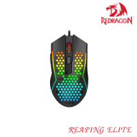 Redragon M987P-K REAPING ELITE เมาส์รังผึ้งสำหรับเล่นเกม น้ำหนักเบา 65g RGB 32000 DPI