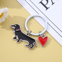 Cute Sausage Dog I love sausage dogs dachshund heart bone mydog heart Keychain Animal Keyring  Jewelry Key Chains