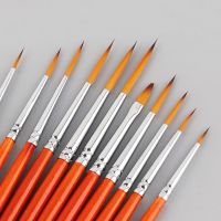 11pcs/set Professional Detail Paint Brush Fine Pointed Tip Miniature Brushes For Acrylic Watercolor Oil Drawing Kits