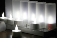 set of 12 Frosted Rechargeable Flameless Led Tea Light Candle lamp tealights XmasweddingchurchBarHome party decor -White