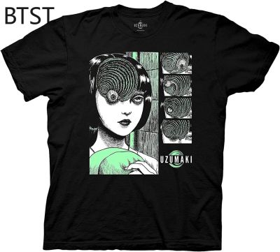 Mens Junji Ito Uzumaki Shirt Horror Anime Clothes Tshirts Men Cotton Breathable Gildan Spot 100% Cotton