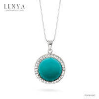 Lenya Jewelry  จี้ล้อมด้วย คิวบิกเซอร์โคเนีย (Cubic Zirconia) เม็ดเล็กสีขาว ตัวเรือนเงินแท้ 925 ชุบทองขาว