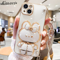 Kanavi เคสโทรศัพท์แฟชั่นสำหรับ Infinix Hot 10 Play Hot 11 Play Hot 12 12i 12 Hot 12 Play Hot 20 Hot 20 5G 20i ร้อน20S ร้อน20 Play สุดหรูชุบซิลิโคนนิ่มรูปกระต่ายผีเสื้อแต่งหน้าเคสมือจับสำหรับโทรศัพท์มือถือกระจกพร้อมสายคล้องเอกสาร