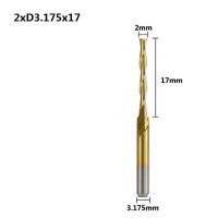 【❖New Hot❖】 moupianzh0703669 เครื่องตัดแบบแบน10ชิ้นดีบุกเคลือบ Cnc Router Bits 3.175Mm Shank 2ฟลุตทังสเตนคาร์ไบด์ Pcb แกะสลักบิต