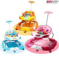 baby walker รถหัดเดินเด็ก รถหัดเดิน FIN รถหัดเดิน 3IN เข็นได้ ปรับโยกได้ ปรับระดับได้ 3 ระดับ รุ่น CAR-W2214P หน้าจรวด มีเสียงเพลง มีถาดของเล่น ถอดออกได้ รถหัดเดินทารก รถหัดเดินวงกลม รถหัดเดินรถขาไถ รถหัดเดินของเด็ก