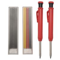 Carpenter Pencil with Sharpener and Leads Mechanical Pencils for Wood Flooring Marker Carpenters Drawing Scriber