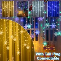 ZZOOI 8 Modes Snowflake LED Fairy Light With Plug Christmas Decoration Hanging Garland String Light Xmas Tree Ornament 2022 Navidad