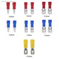 ⊕□✉ 100/50pcs Male Red blue yellow 2.8mm 4.8mm 6.3mm Insulated Electrical Crimp Terminal Spade Wire Connector Cable Wire Connectors