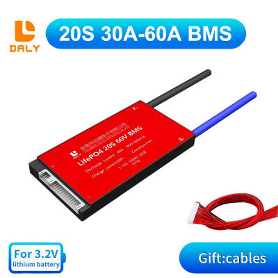 Daly 60V 20S LiFePO4 BMS 30A 40A 50A 60A กันน้ำ BMS พร้อม Balance พอร์ตทั่วไป