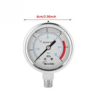 0-6mpa 0-60bar โลหะ1/4นิ้ว Npt 60มม. กดระบบลมไฮดรอลิกเครื่องวัดความดันน้ำเมตรคู่สเกลสำหรับ Bar/mpa ร้อน