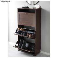 ตู้รองเท้า ตู้เก็บรองเท้า Shoe Cabinet with 3 compartments CRUTALI Brown 61x130 cm.