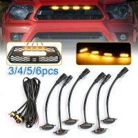 3/4/5/6pcs Universal Car LED Front Grille Lights Raptor Style 4 LEDs Car DRL Lights