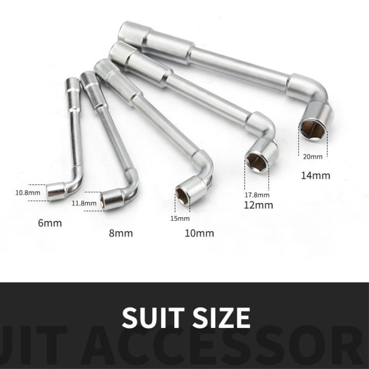 5pcs-crv-frosted-surface-wrench-l-type-7-shaped-perforation-elbow-double-head-hexagon-socket-wrench-set-6-8-10-12-14mm