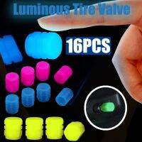 4/8/16pcs Universal Fluorescent Luminous Tire Valve Stem Covers Car Tire Valve Cap Green /Yellow/Blue/Red Fluorescent Powder