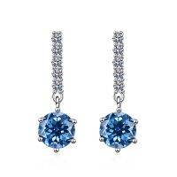 Top Quality Wedding Earrings with Geometric Shape for Female S925 Sterling Silver Drop Earrings Moissanite Jewelry