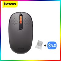 Baseus เมาส์ไร้สายบลูทูธเมาส์เงียบตามหลักสรีรศาสตร์สำหรับแล็ปท็อปแมคบุ๊คคอมพิวเตอร์แท็บเล็ตพีซีเงียบปิดเสียงเมาส์ขนาด2.4กรัมเมาส์ไร้สาย