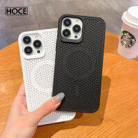 HOCE เคสโทรศัพท์แม่เหล็กตาข่ายระบายความร้อนแบบบางพิเศษสำหรับ iPhone 15 14 13 12 Pro Max 14 15 Plus เคสกันแดดป้องกันปลอกชาร์จไร้สายด้าน