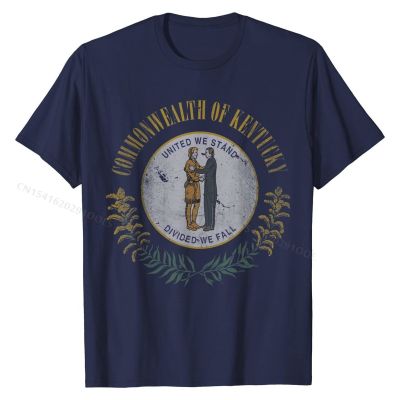 Kentucky Flag State T-Shirt Vintage Fade Men Women Kids T-Shirt Cotton T Shirt for Men Birthday T Shirts Design Wholesale