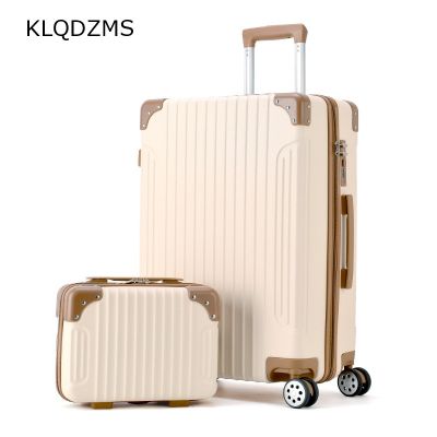 KLQDZMS 20’’’22’’24’’26 Inch Student Rolling Luggage Set Innovative Wheeled Suitcase Vintage Universal Wheel Trolley Luggage